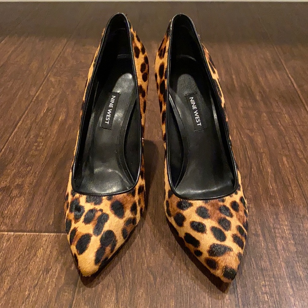 Nine West Leopard Print Pointed-Toe Heels